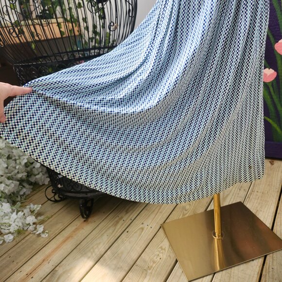 Mary Dress / Vintage 1950's Blue & White Checkered Nylon Midi Dress AS IS - Picture 10 of 17